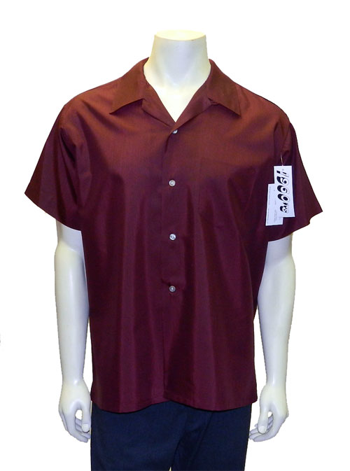 Vintage 11960's burgundy short sleeve shirt960's long sleeve sharkskin shirt