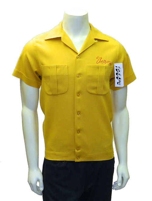 1960's embroidered rayon bowling shirt