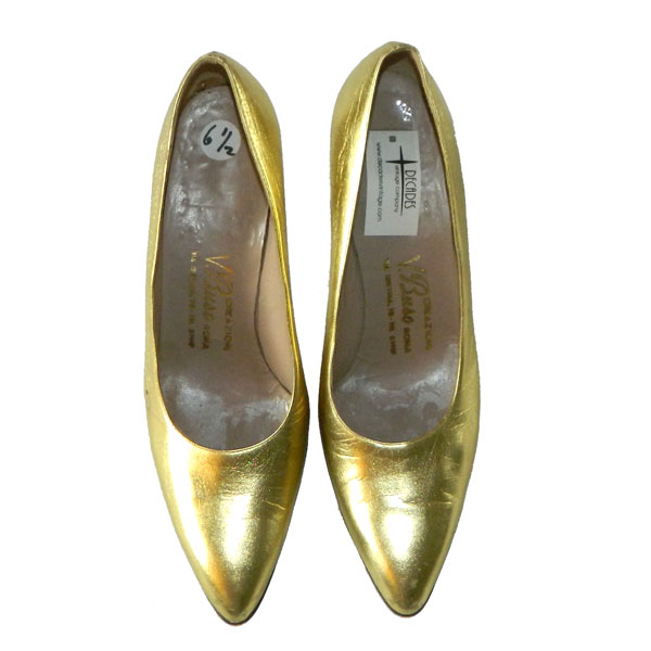1950's Gold Leather Pumps