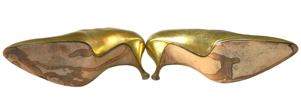 1950's Gold Leather Pumps