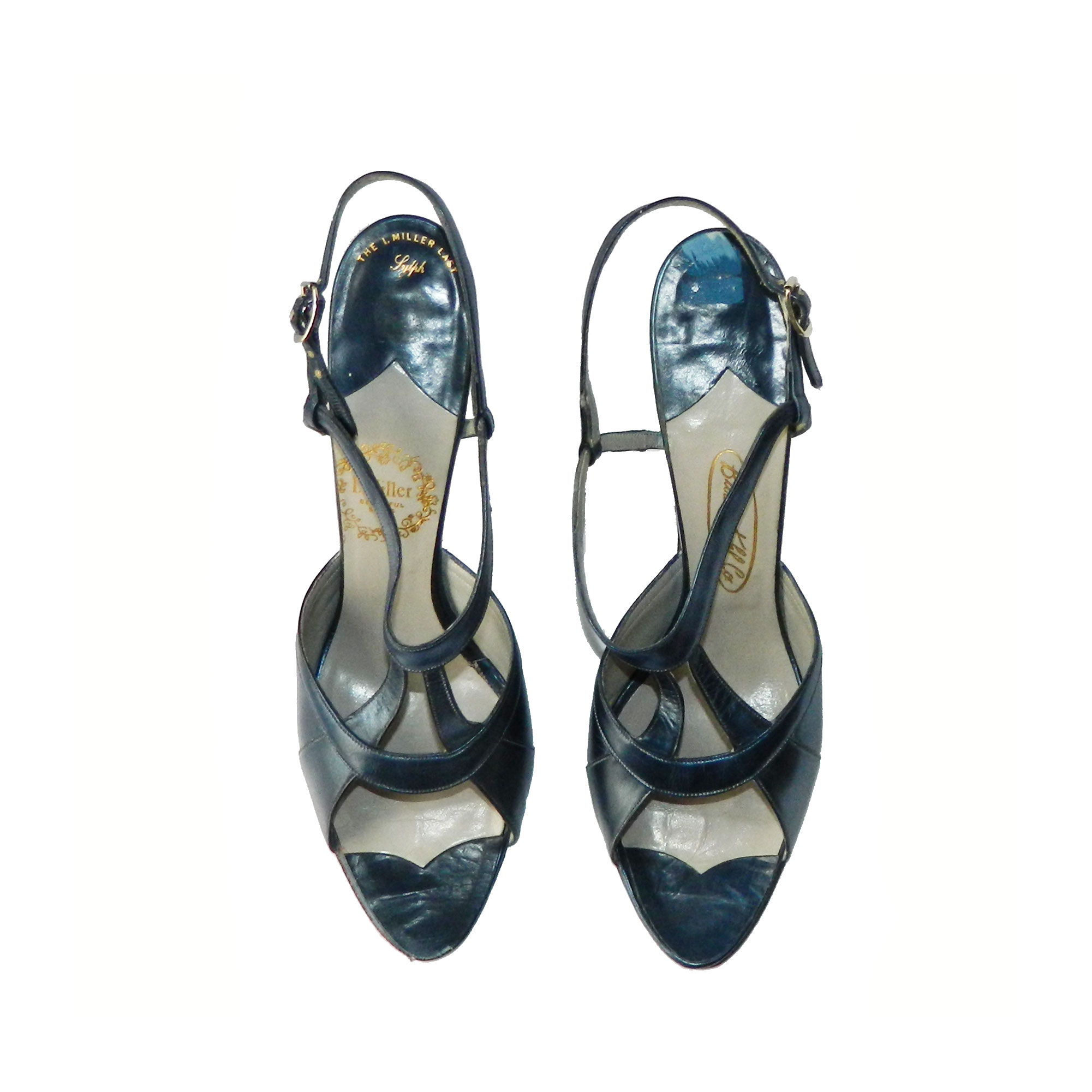 1950s blue stiletto shoes