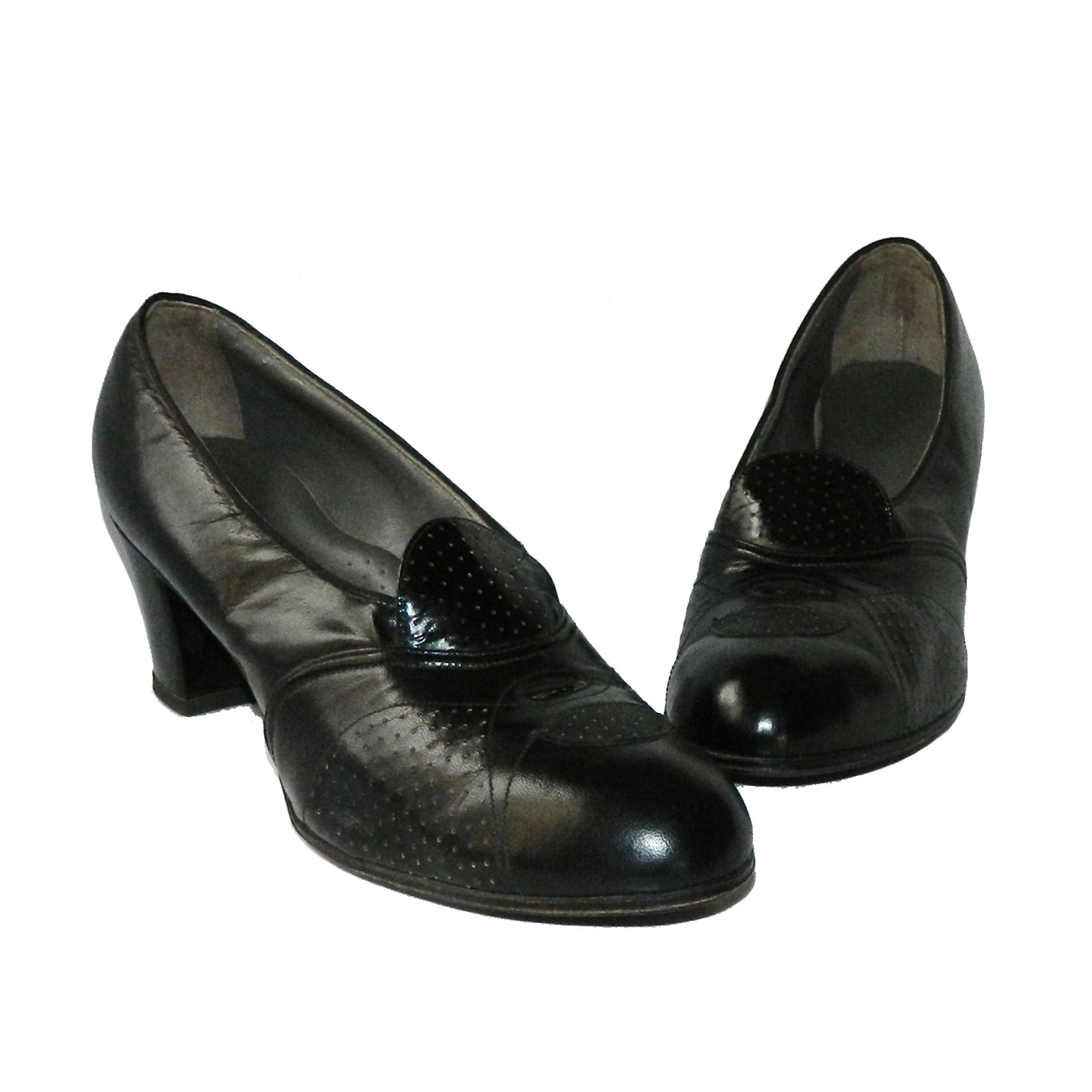 1940s Black Leather Shoes