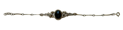 1920's sterling silver black onyx bracelet