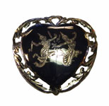 vintage heart shaped Siam silver brooch