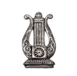 Vintage Mexican silver harp brooch