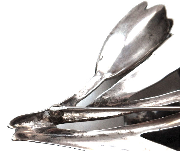 Sterling silver flower brooch