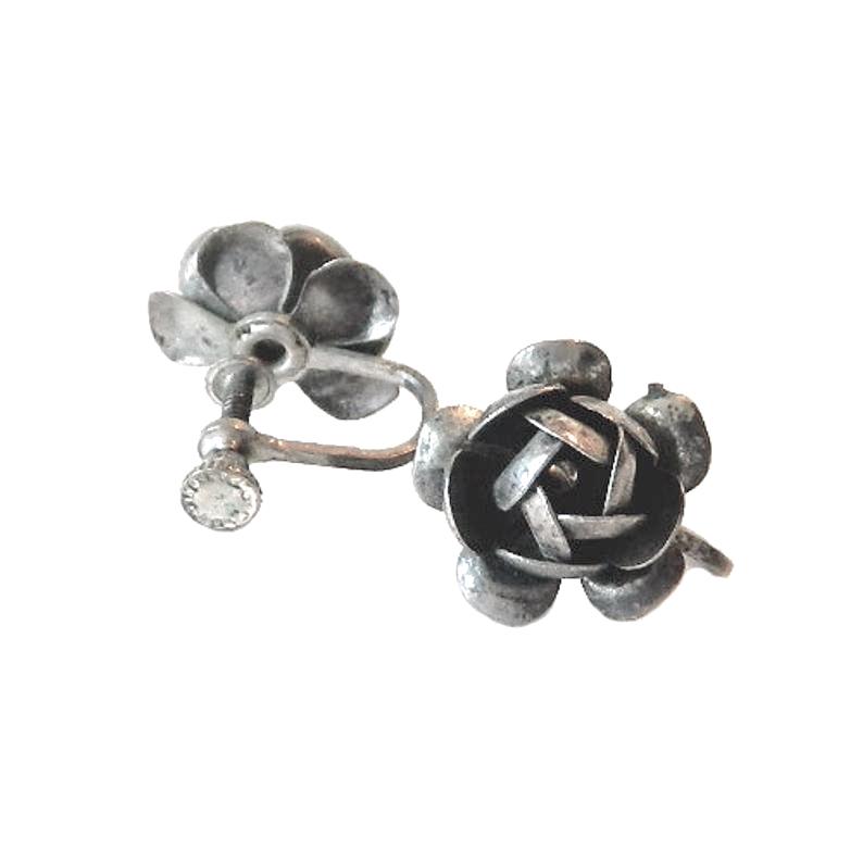 sterling silver rose earrings