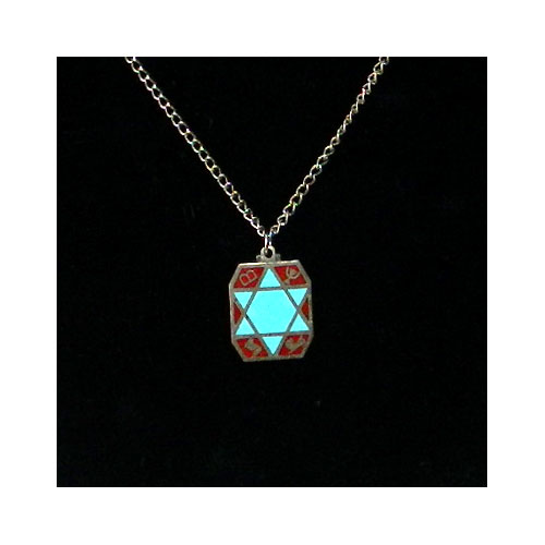 Sterling and enamel pendant necklace
