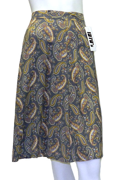 grey rayon paisley skirt