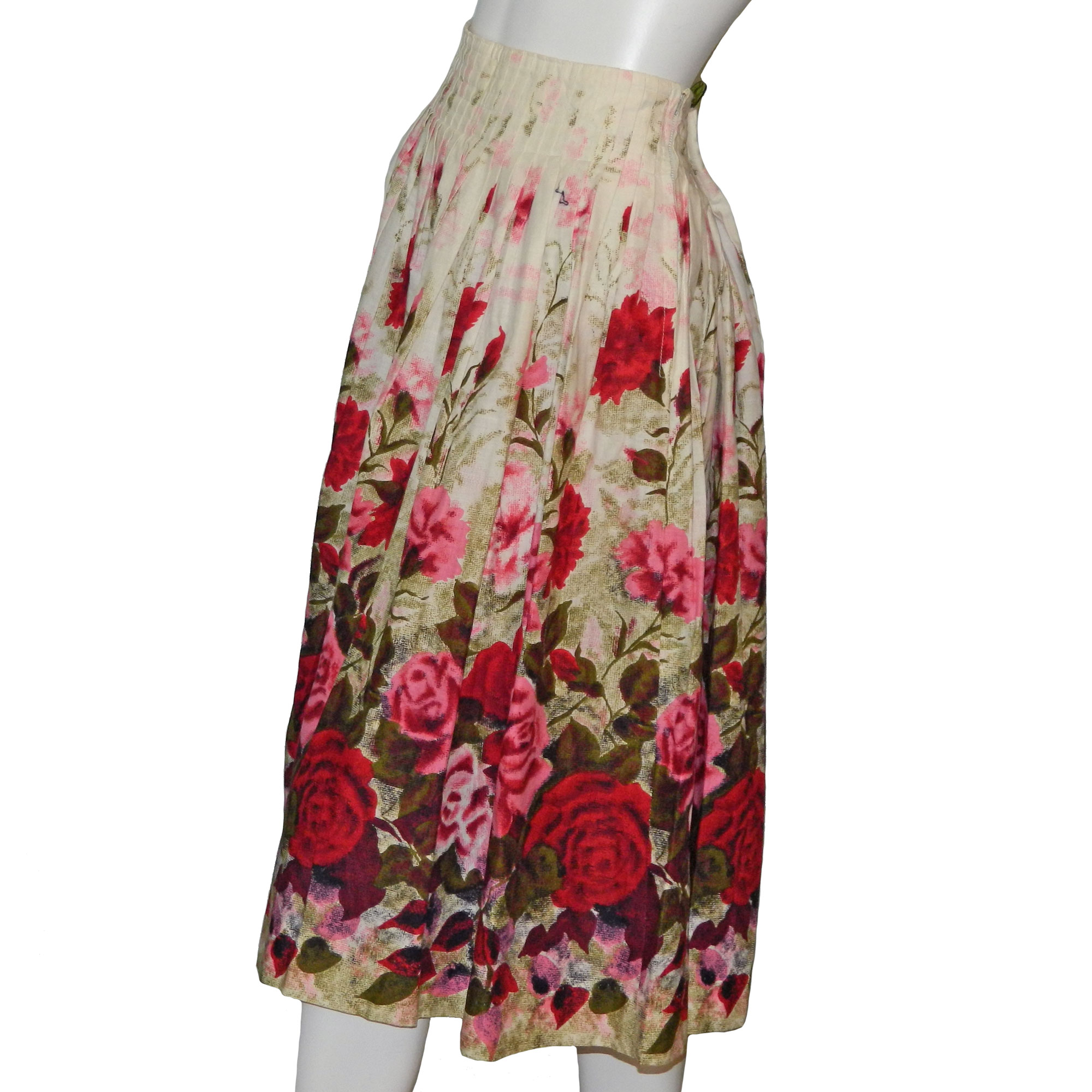 1950s cotton floral skirt