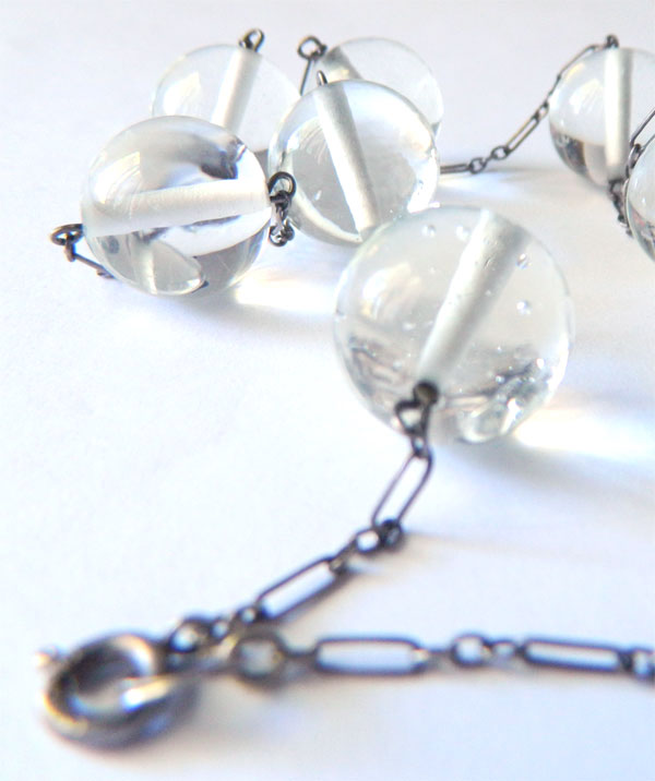 Antique enameled locket necklace1920's sterling Pools of Light necklace