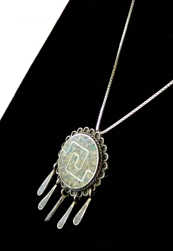 malachite mexican silver pendant