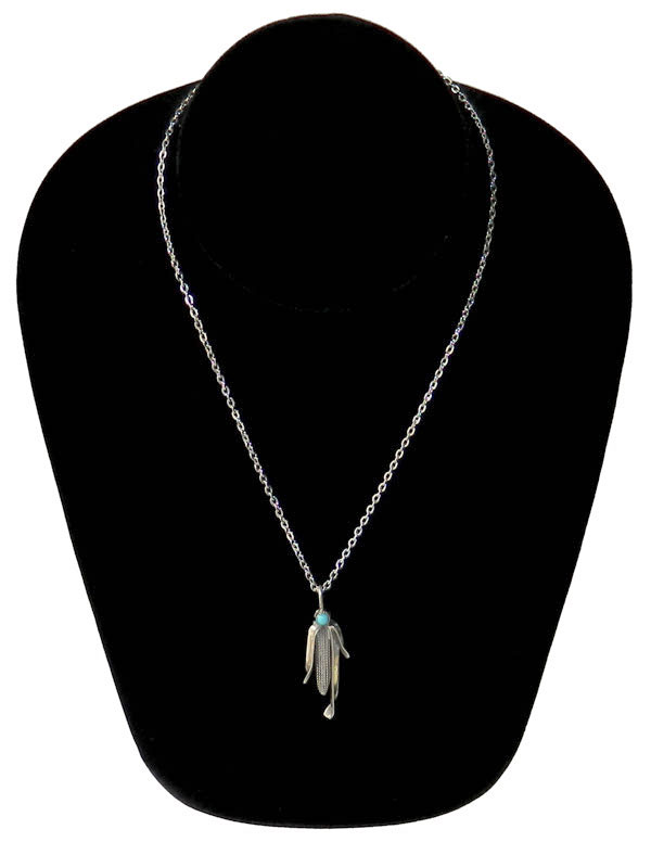 Sterling corn cob pendant necklace