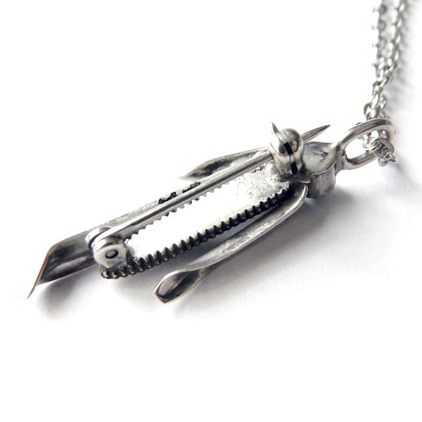 Sterling corn cob pendant necklace
