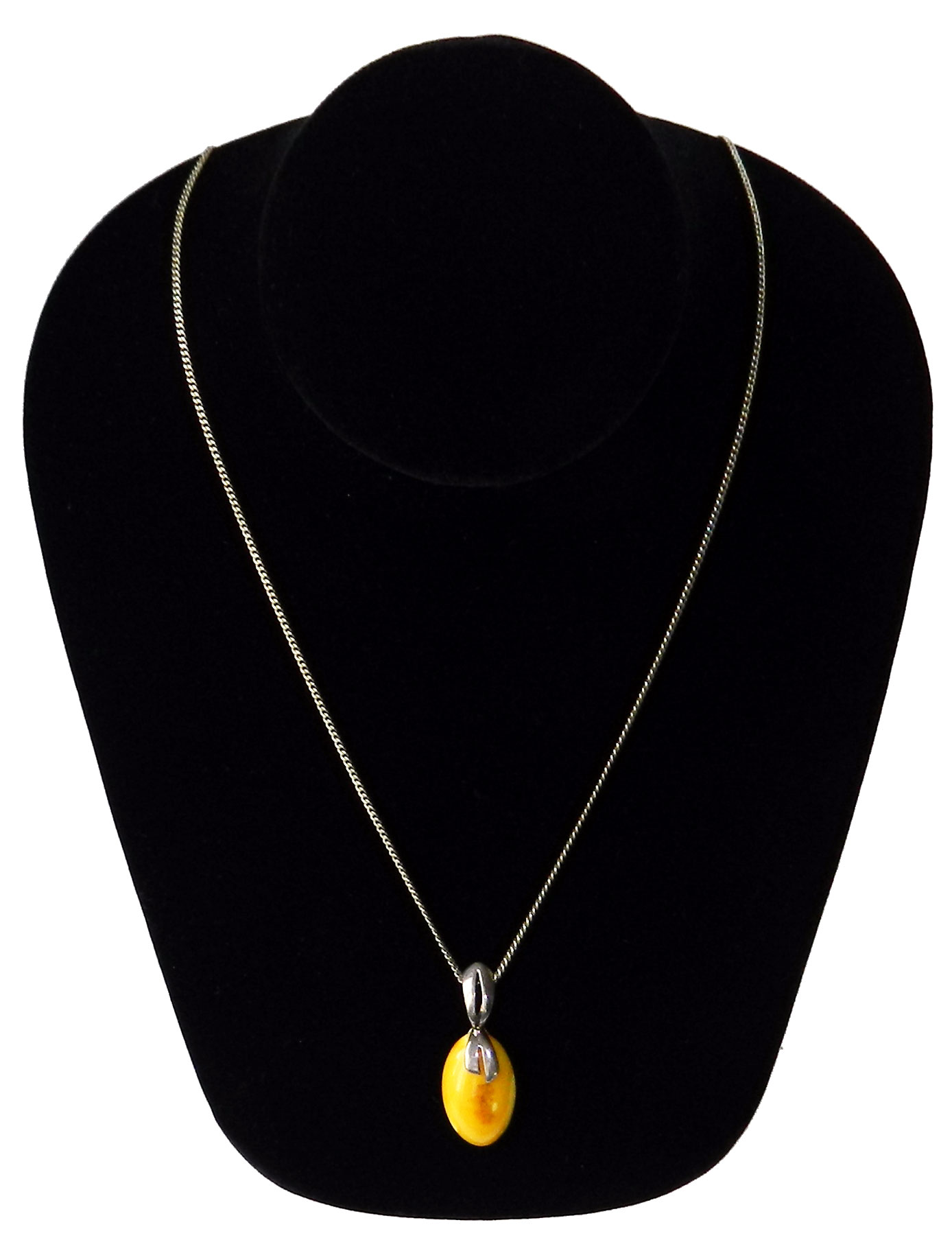 Egg yolk amber pendant necklace