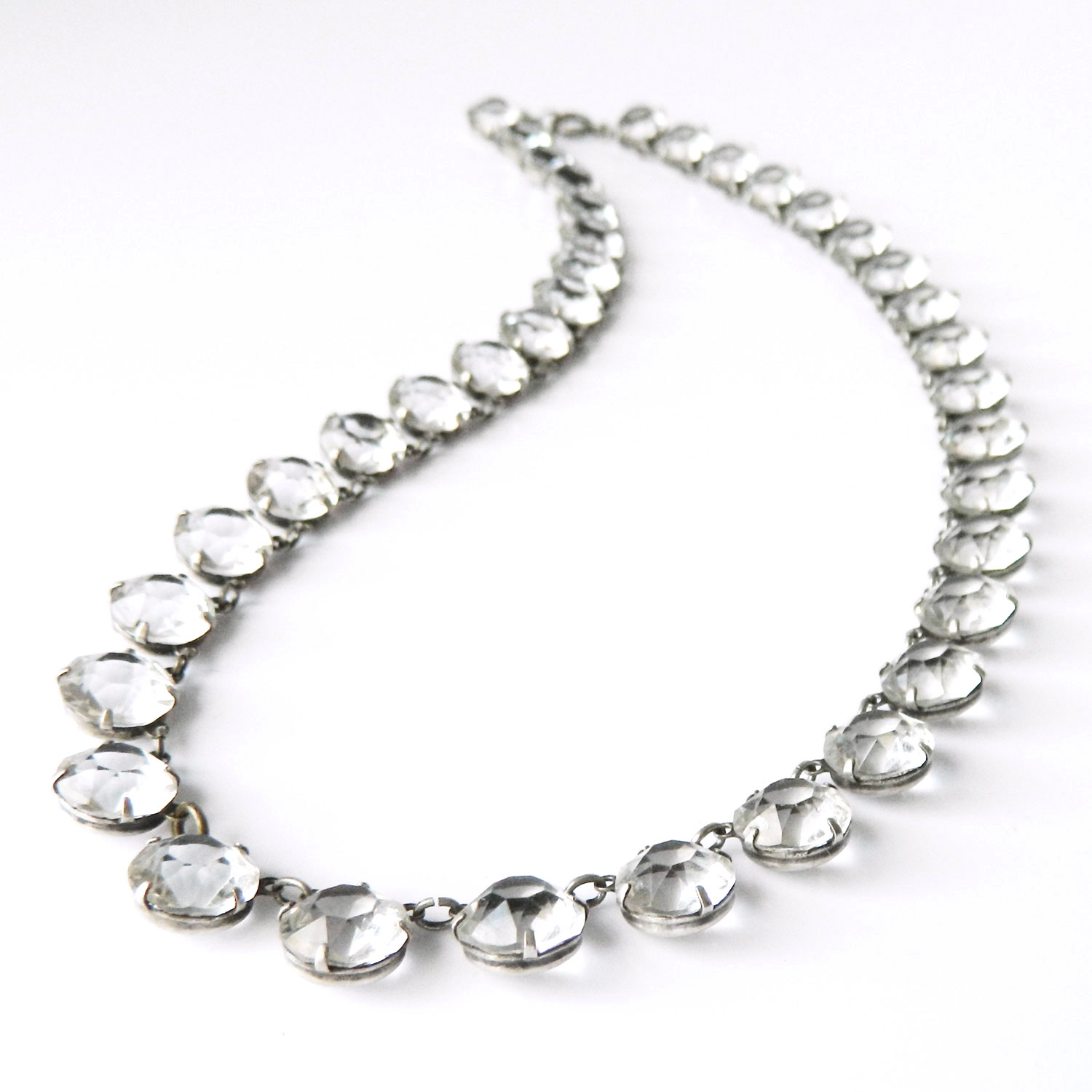 antique sterling crystal necklace