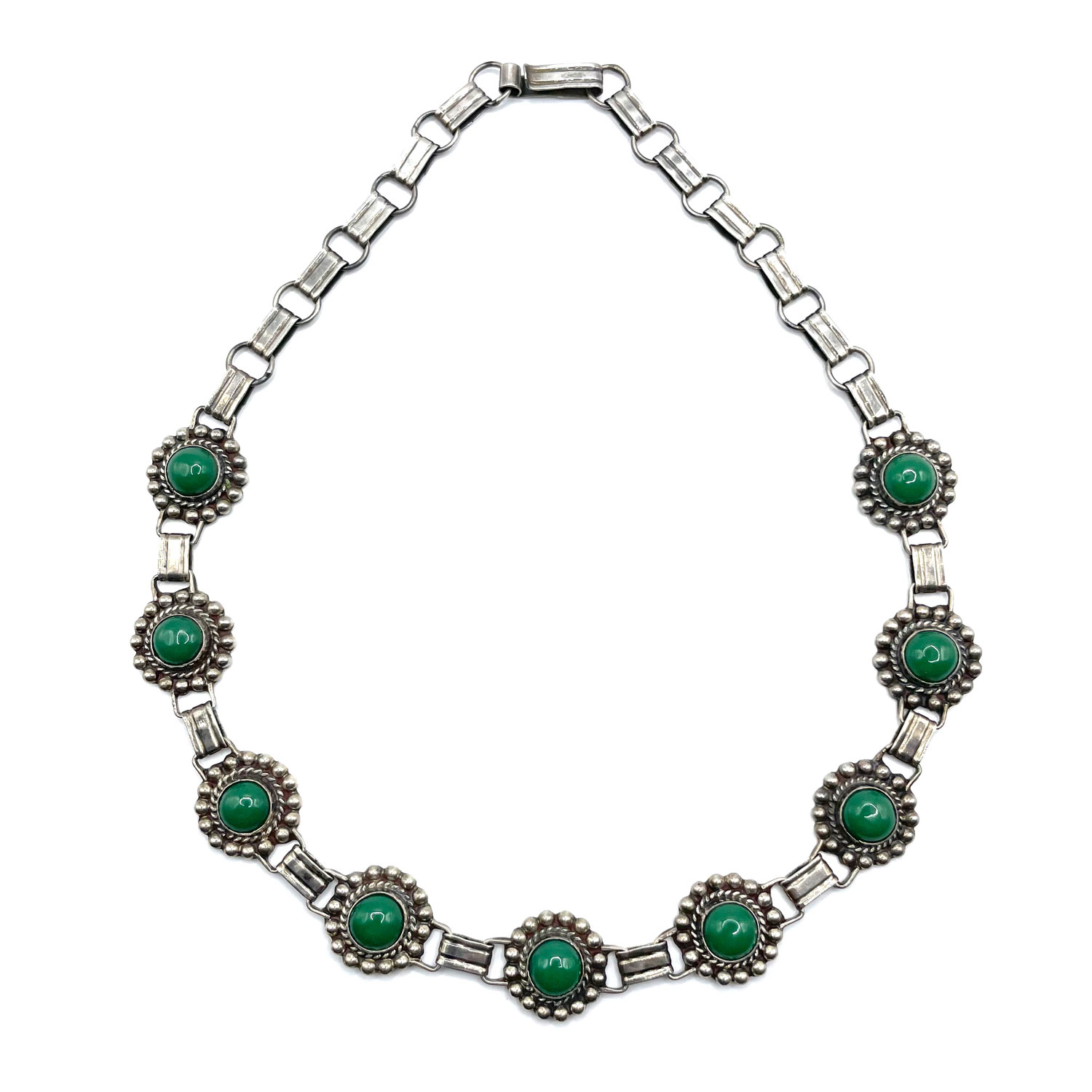 Mexican silver chrysoprase necklace