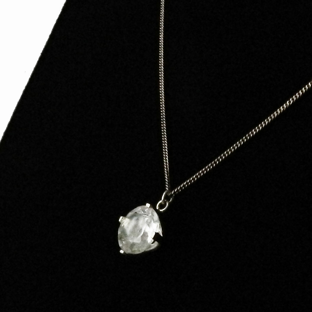 Sterling crystal pendant necklace