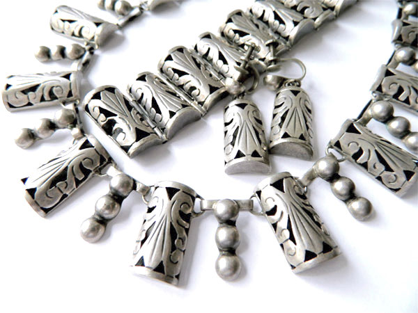 1940's Mexican silver necklace set