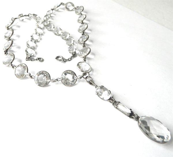 1920's sterling crystal necklace