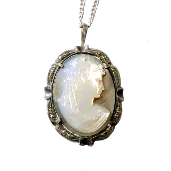 sterling cameo pendant