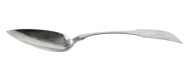 antique coin silver serving spoon