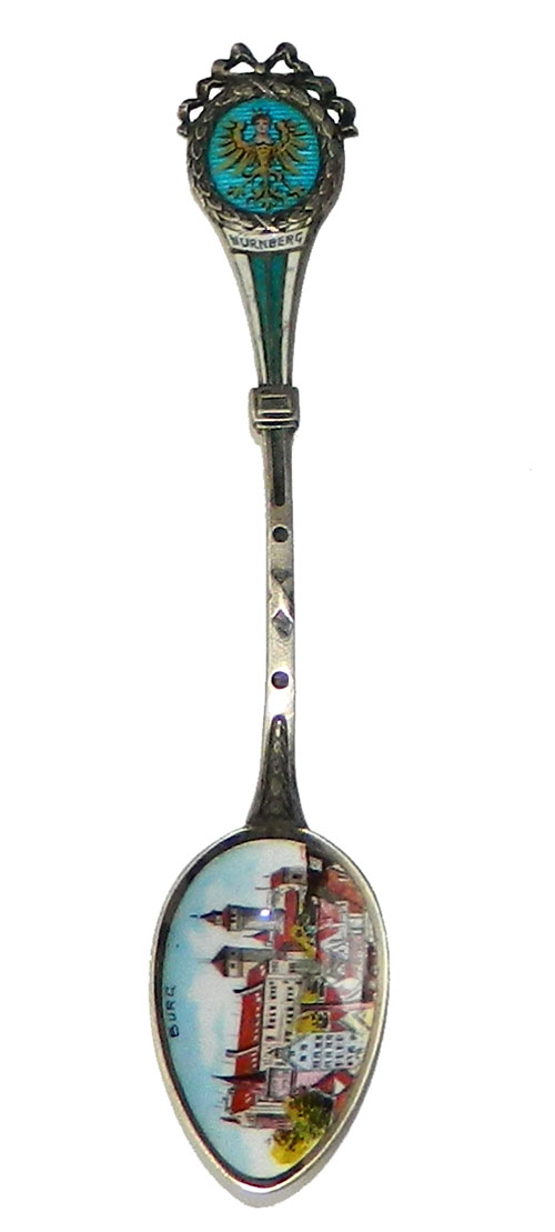Enameled Burg Germany souvenir spoon