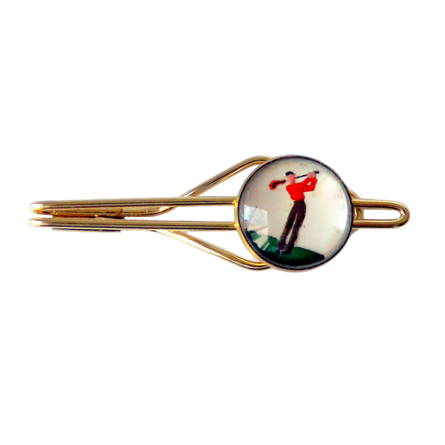 1940's golfer tie clip