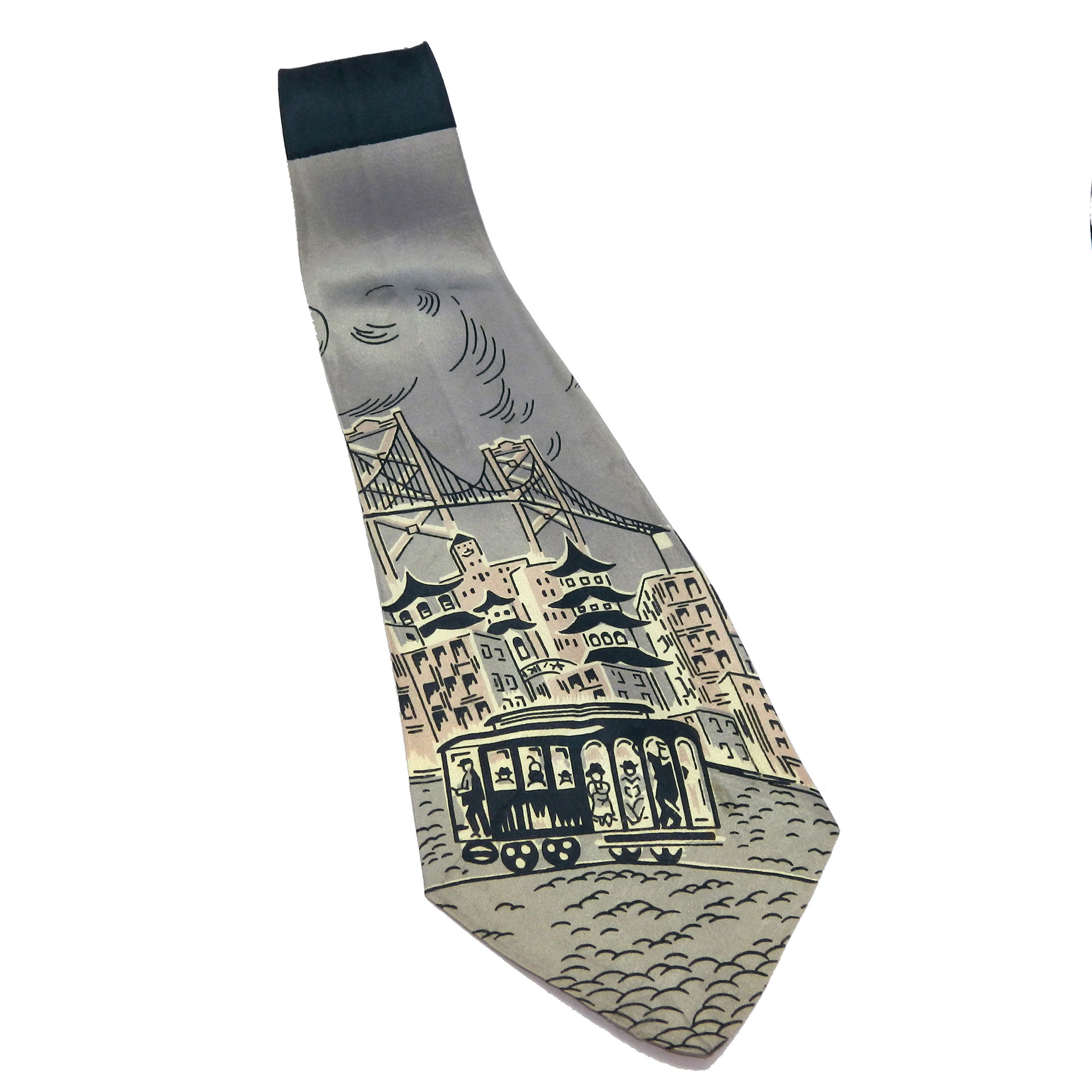1940s San Francisco souvenir tie
