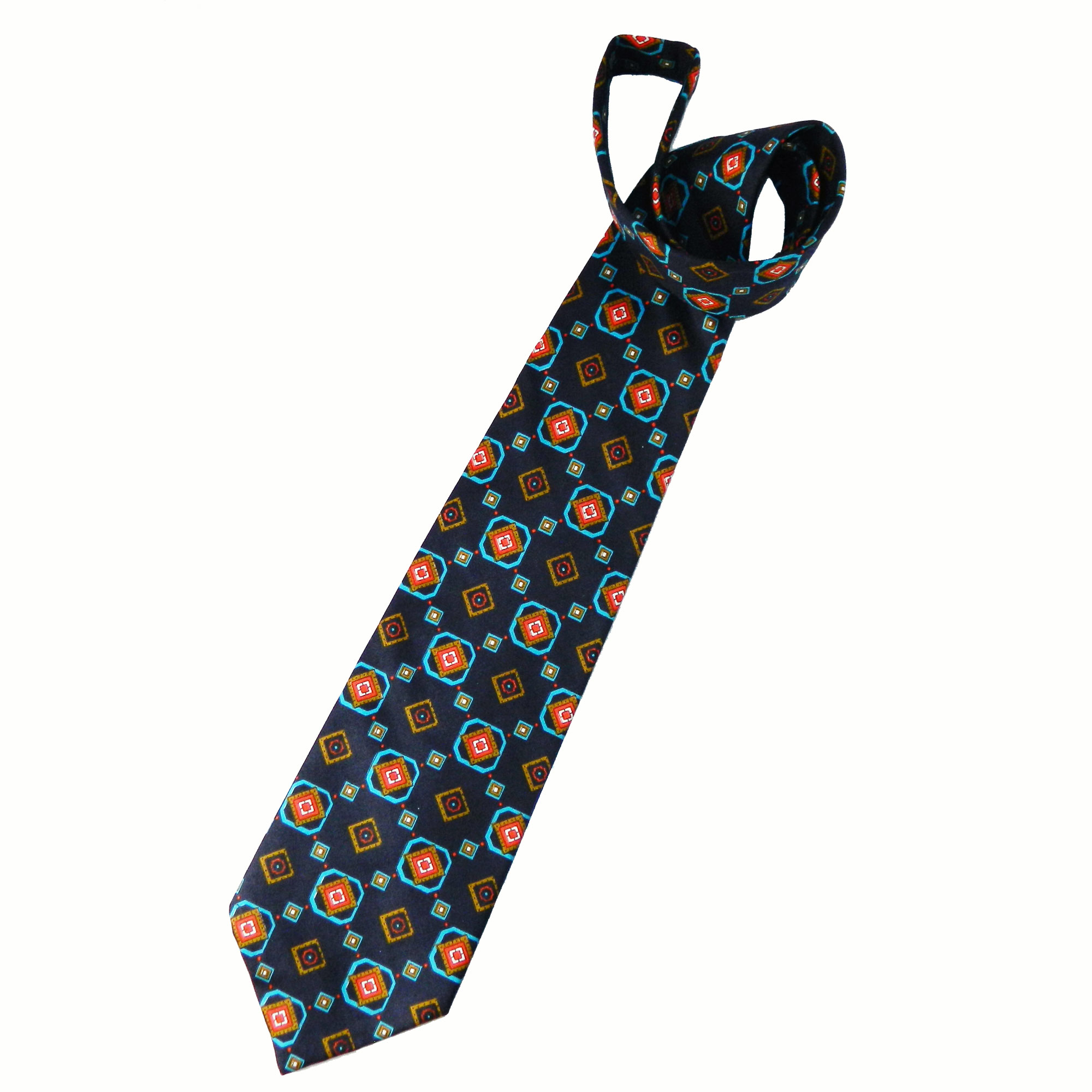 1970s blue cotton tie