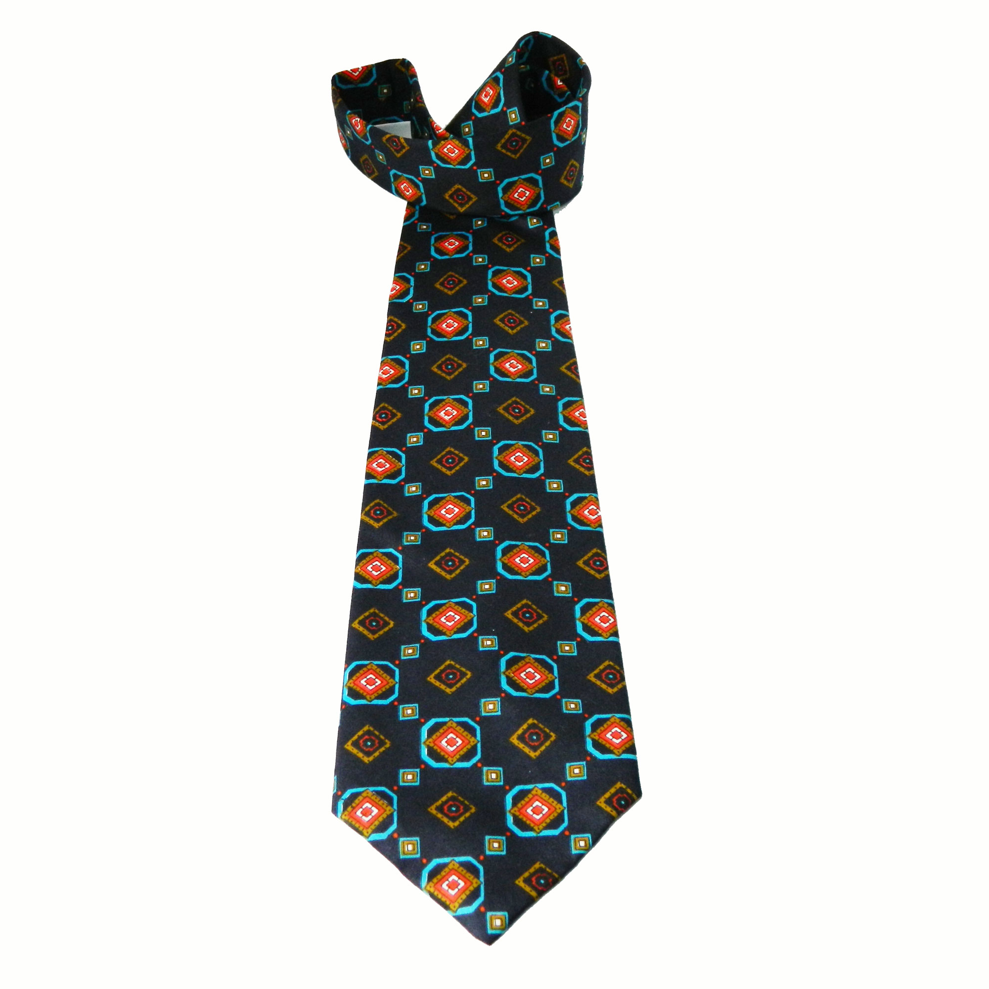 1970s blue cotton tie