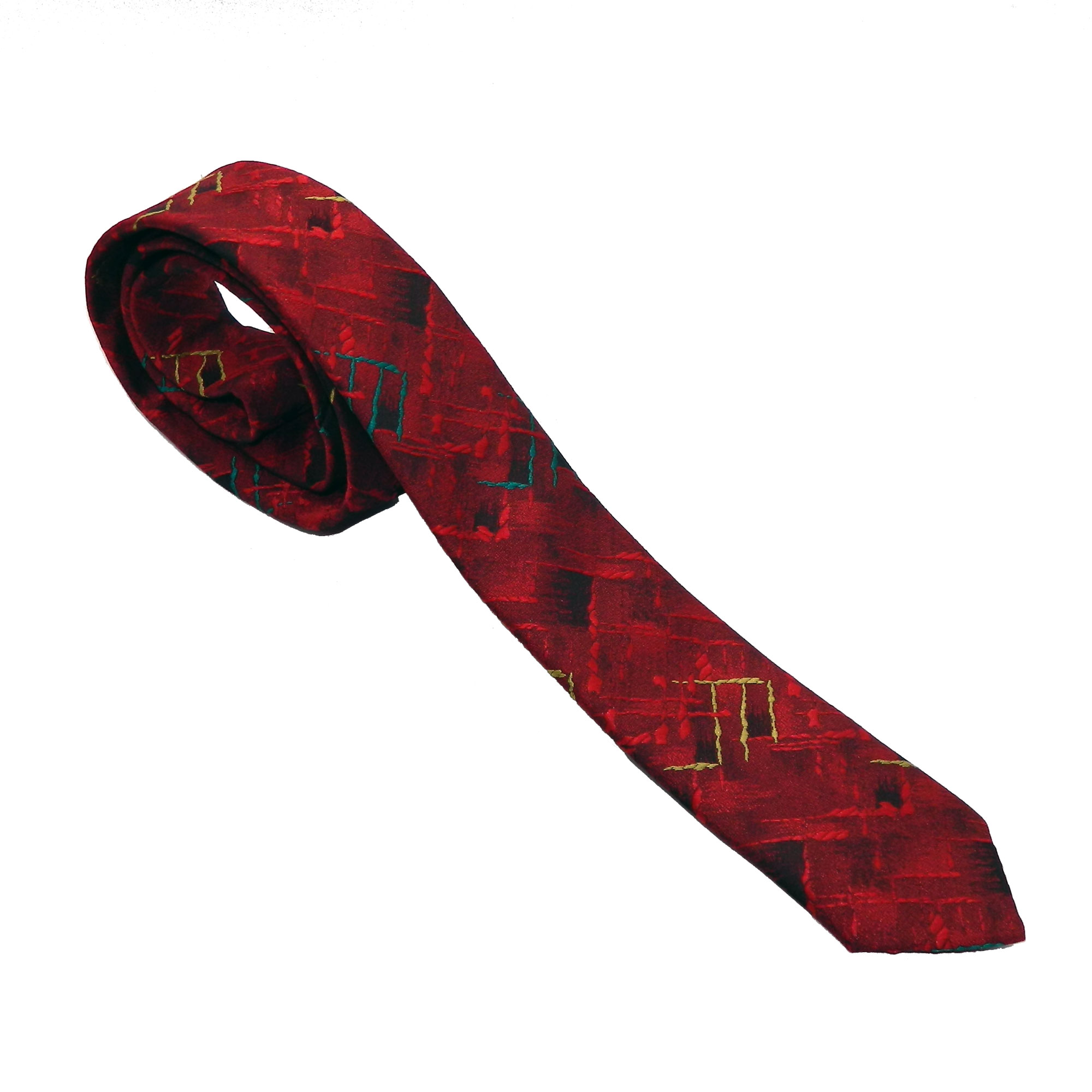 1980s skinny red tie
