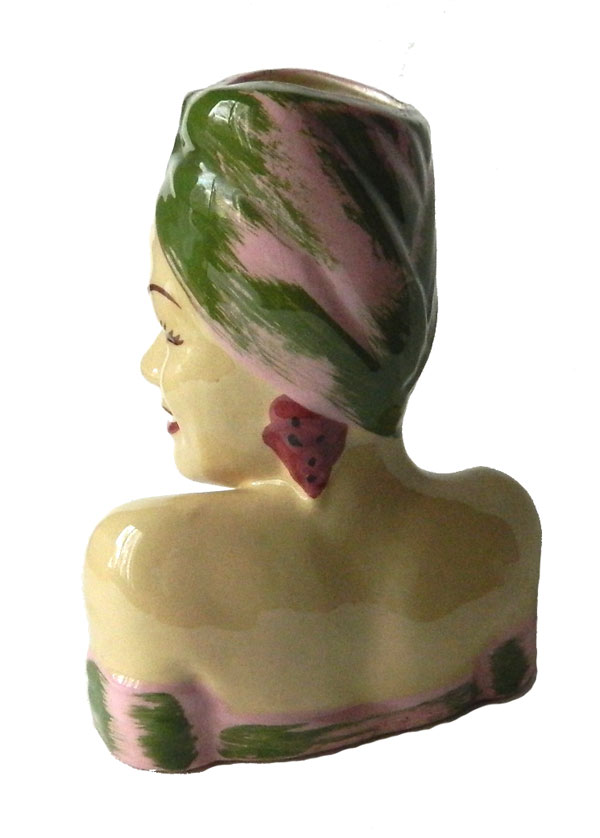 Carmen Miranda lady head vase