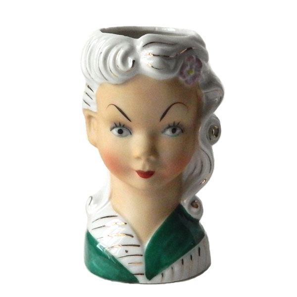 1950's lady head vase