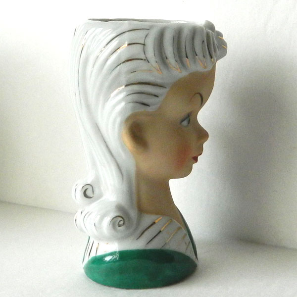 1950's lady head vase