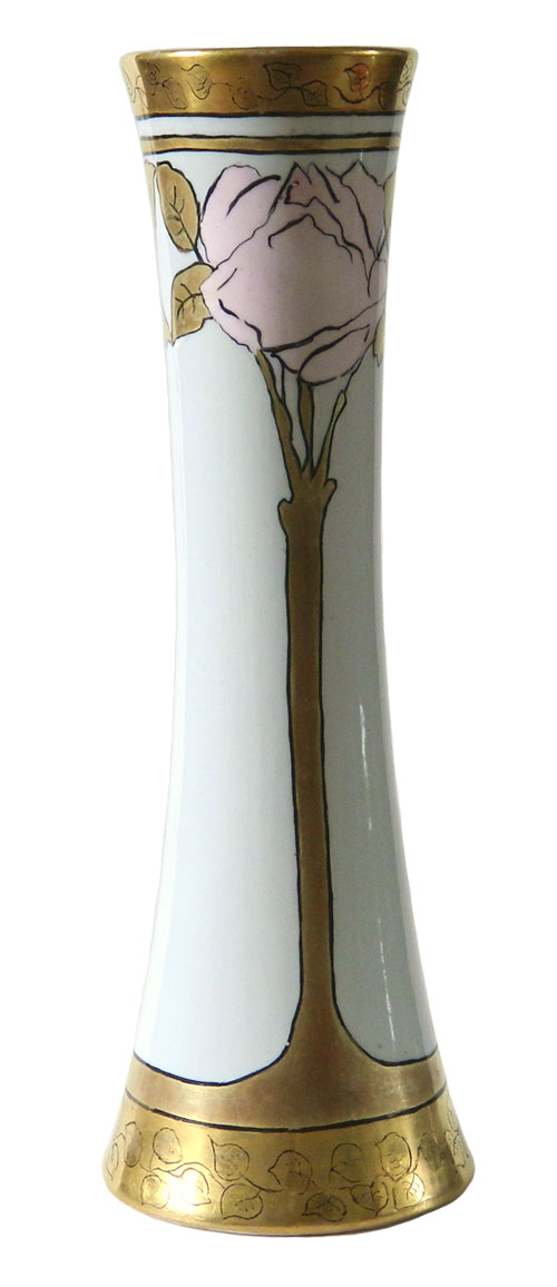 Arts & Crafts Limoges porcelain vase