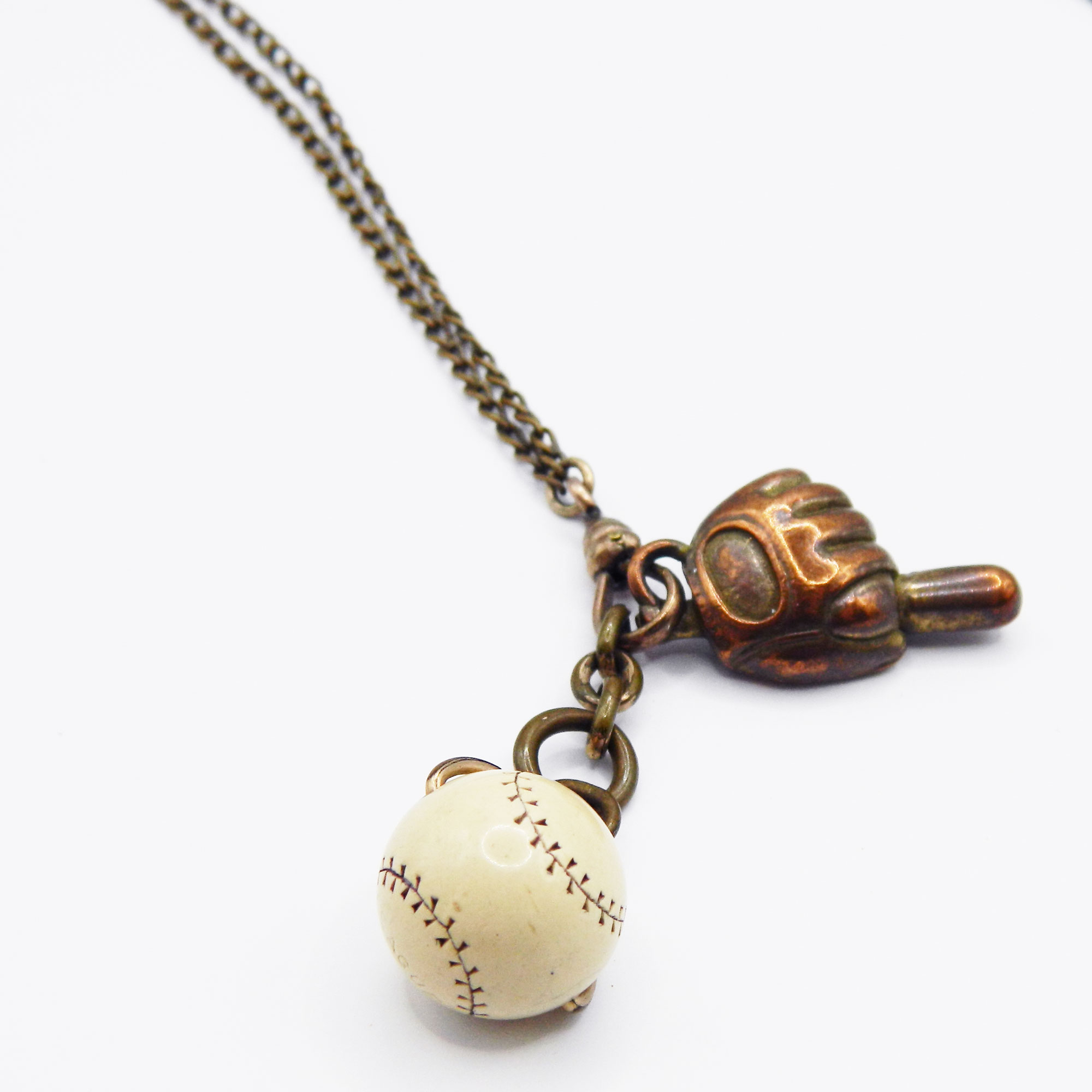 Antique Baseball watch fobs and chain