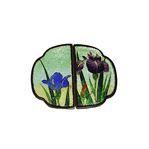 Vintage enameled floral belt buckle