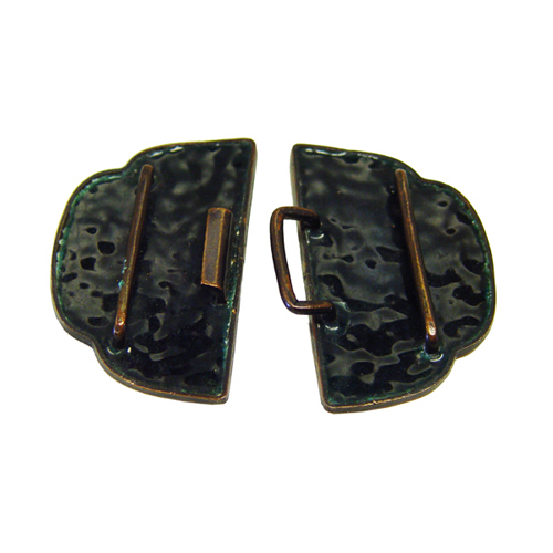 Vintage enameled floral belt buckle