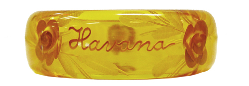reverse carved apple juice bakelite bangle bracelet