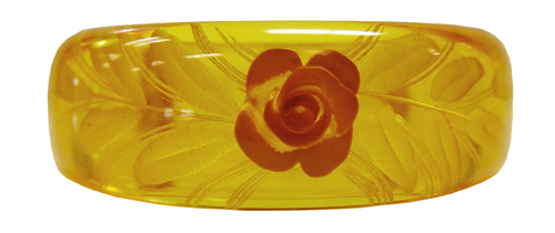 reverse carved translucent bakelite bangle bracelet
