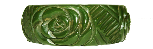carved rose bakelite bangle bracelet