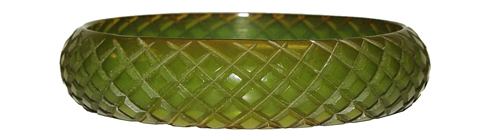 carved green bakelite bangle bracelet