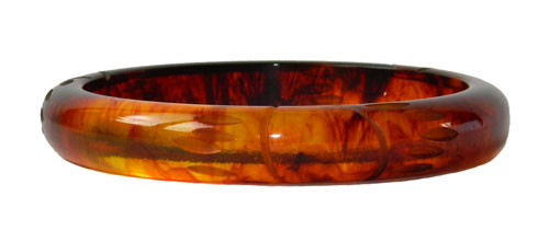 transluscent amber bakelite bangle