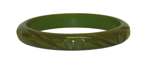 1930's Art Deco Carved Butterscotch Bakelite Bangle Bracelet