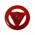 red bakelite button