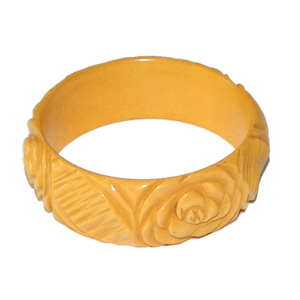 Yellow rose bakelite bracelet
