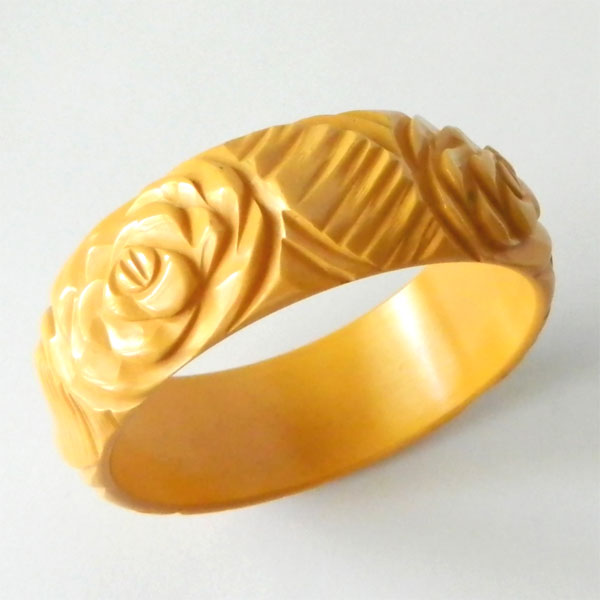 Yellow rose bakelite bracelet