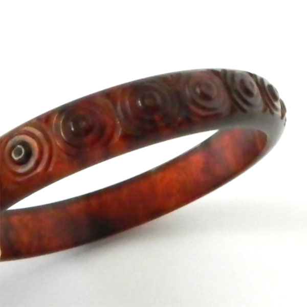 Amber bakelite bangle bracelet