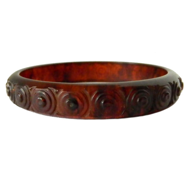 Amber bakelite bangle bracelet